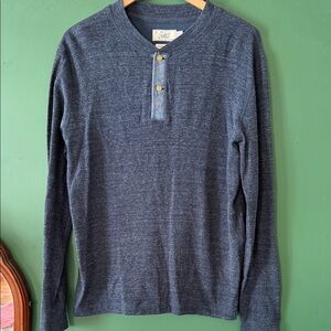 Grayers New Windsor Double Cloth Henley - Navy Heather Mens L